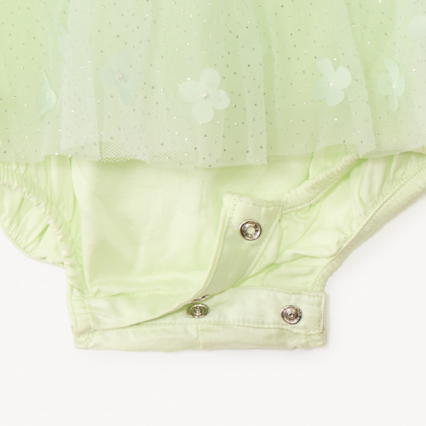 Vestido de tul con flores 3D + diadema con lazo de tul para bebé niña 