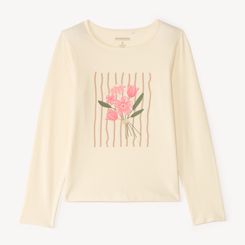 Camiseta de manga larga con estampado brillante niña. 