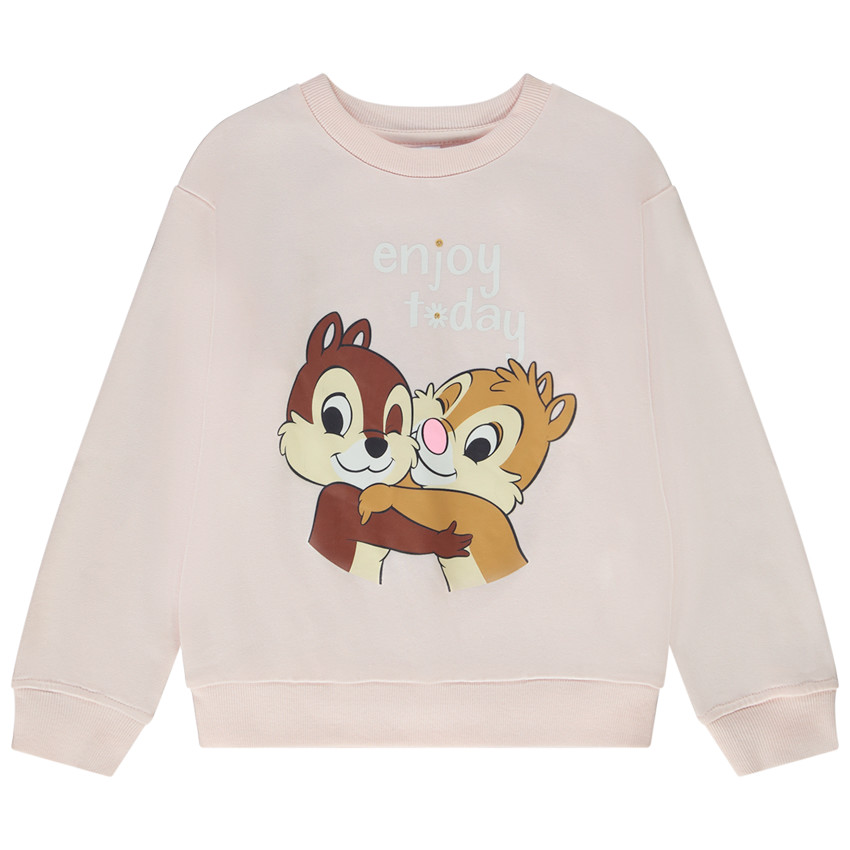 Sudadera oversize estampado Chip y Chop Disney para niña 