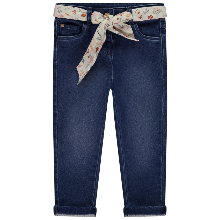 Pantalón recto con cinturón de pañuelo estampado para bebé niña  Additional Pantalón recto con cinturón de pañuelo estampado para bebé niña