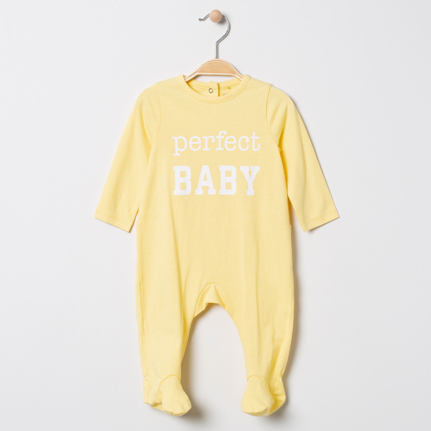 Pelele jersey liso con mensaje estampado  