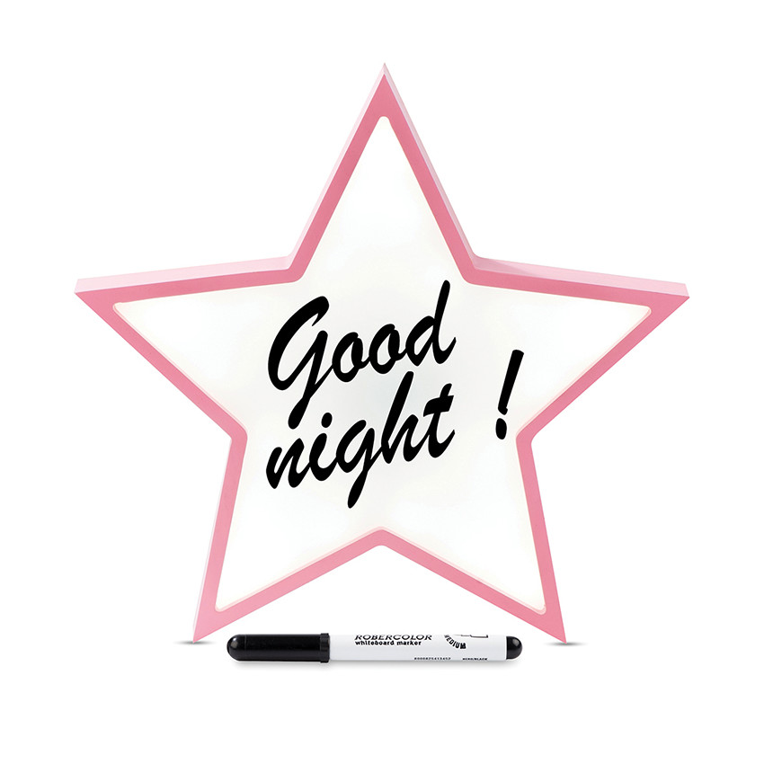 Lámpara de mesa con forma de estrella con rotulador que se puede borrar 
