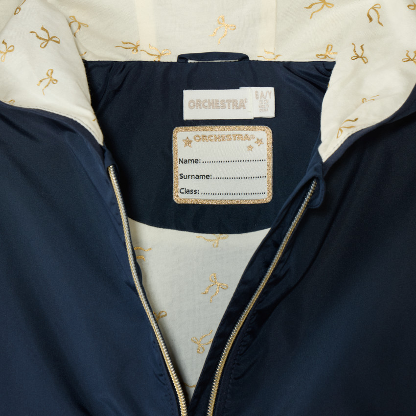 Cortavientos con capucha de tela impermeable para niña 