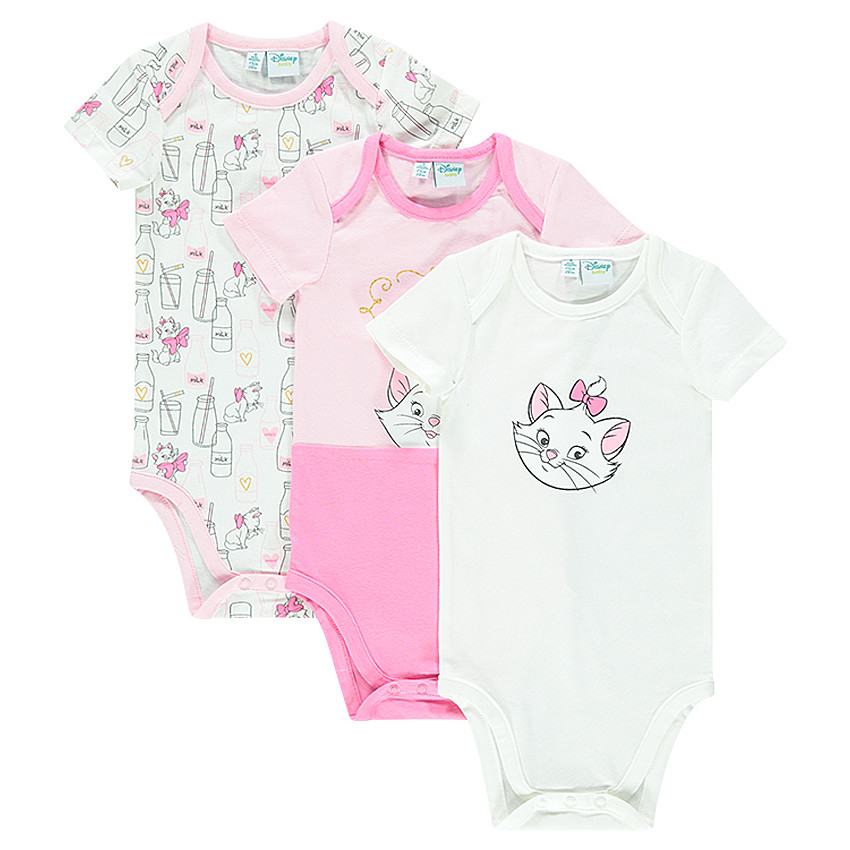 Pack de 3 bodies Disney María con abertura adaptada según la edad. 