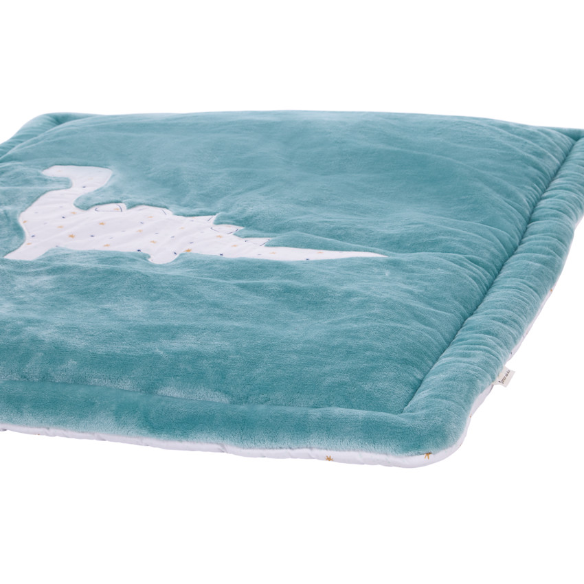 Alfombra de parque bicolor 70 x 95 cm con estampado de dinosaurios 