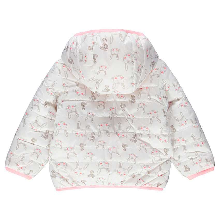 Anorak reversible con capucha con conejos all over y dobladillo liso 