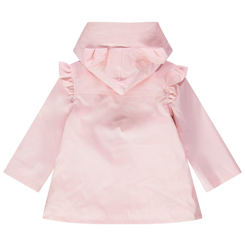 Cortavientos con capucha de goma y forro de borreguillo 