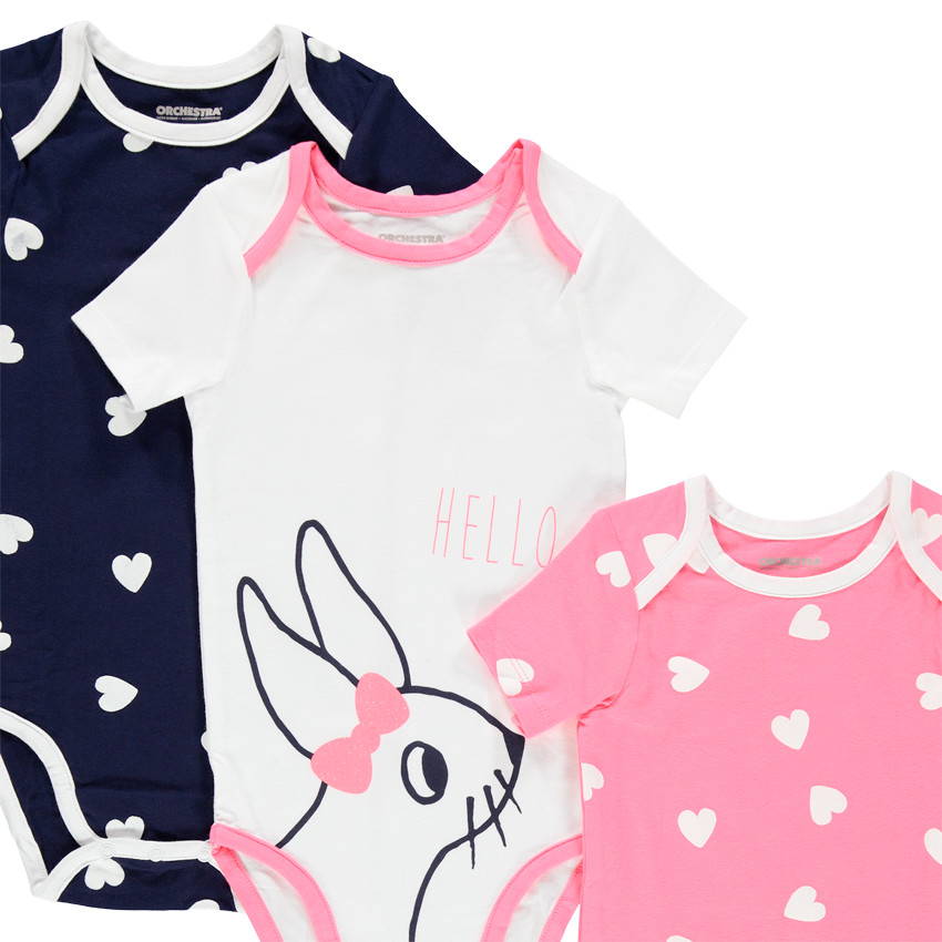 lote de 5 bodies mangas cortas print corazon  