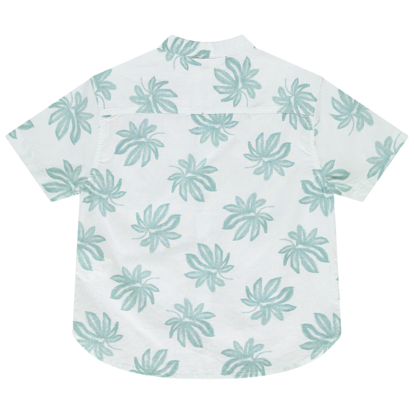 Camisa de manga corta con cuello mao estampada para niño 