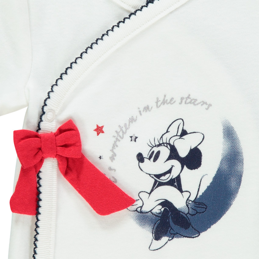 Body manches longues print Minnie Disney et noeud rouge 