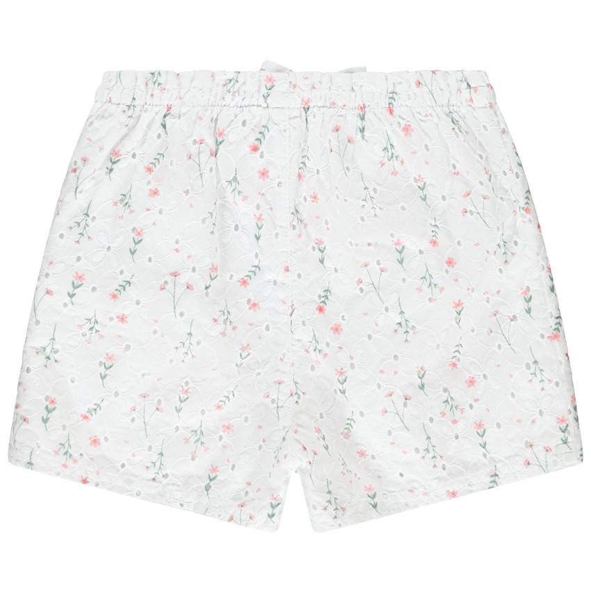 Short de bordado inglés con estampado de flores para niña bebé 