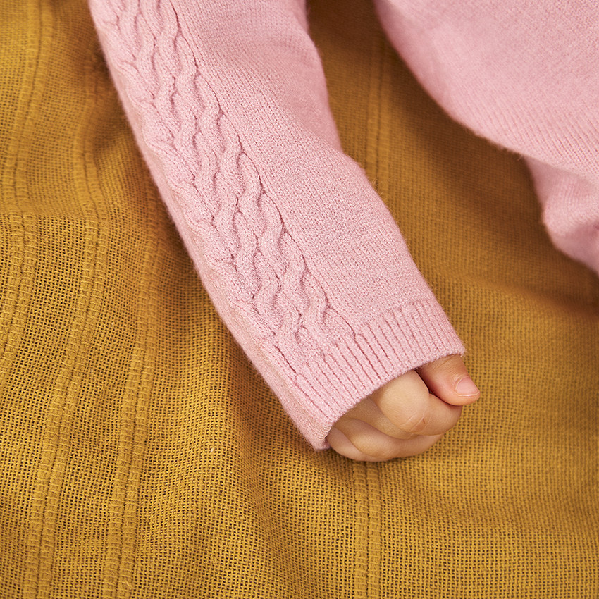 Conjunto de pelele de punto con leotardos para bebé niña 