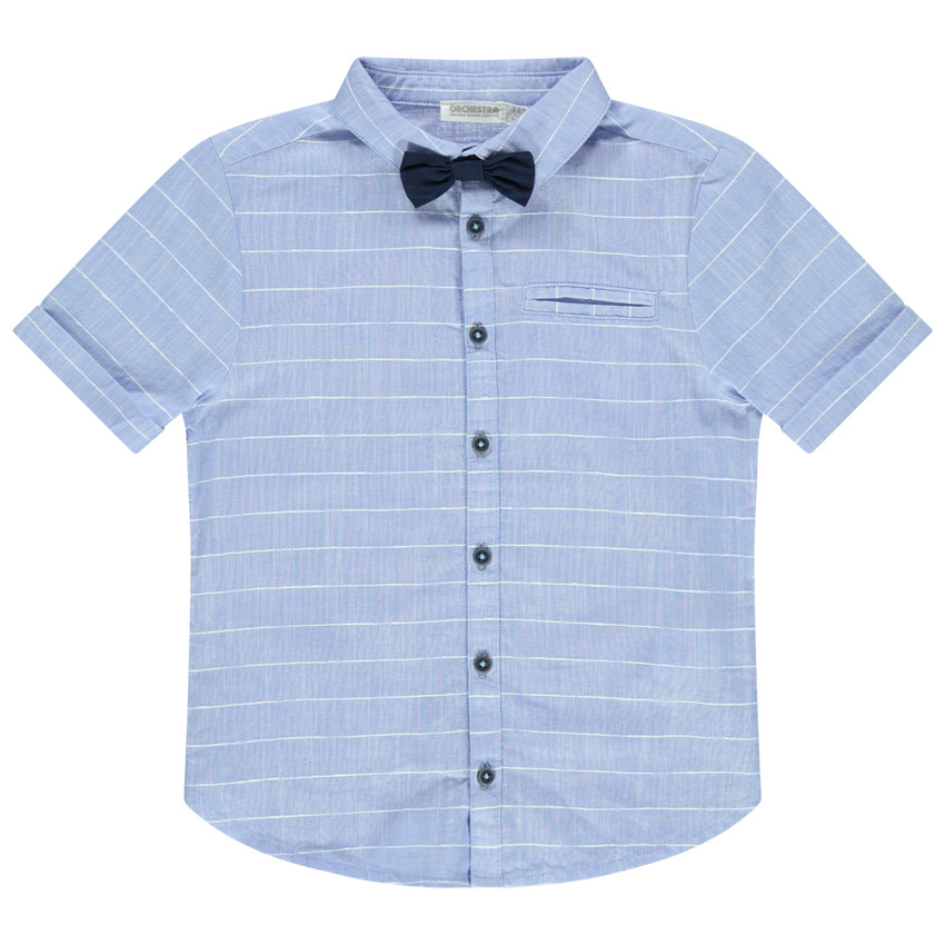 camisa de ceremonia mangas cortas de rayase y parajita 