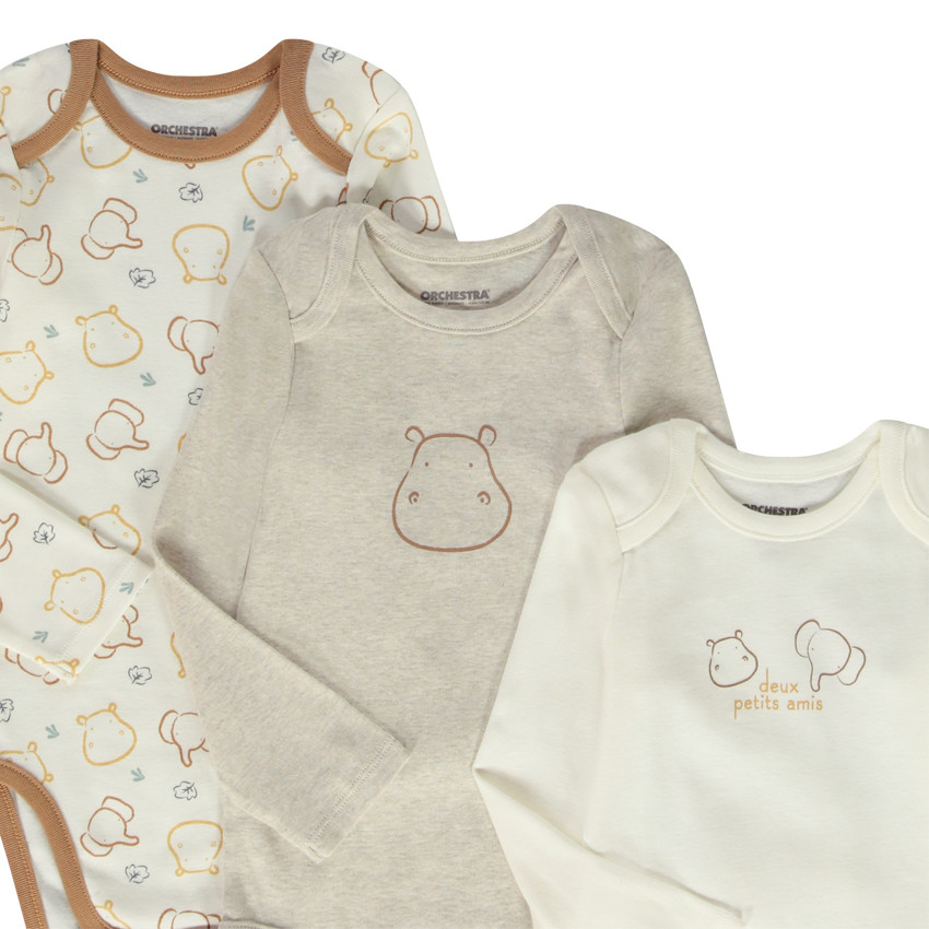 Pack de 7 bodies de manga larga para bebé niño con estampados variados 