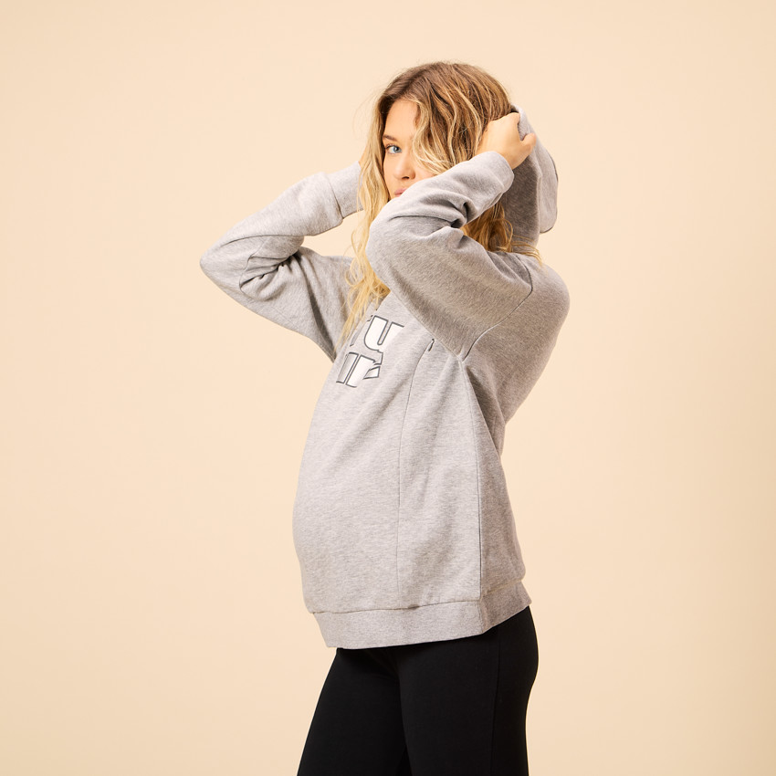 Sudadera premamá y de lactancia con cremallera y estampado Future 