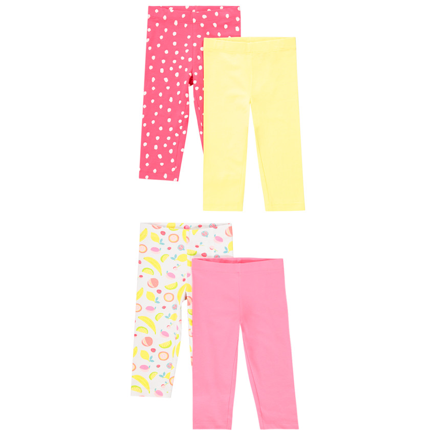 Pack de 4 leggings cortos para niña con estampados variados  Additional Pack de 4 leggings cortos para niña con estampados variados