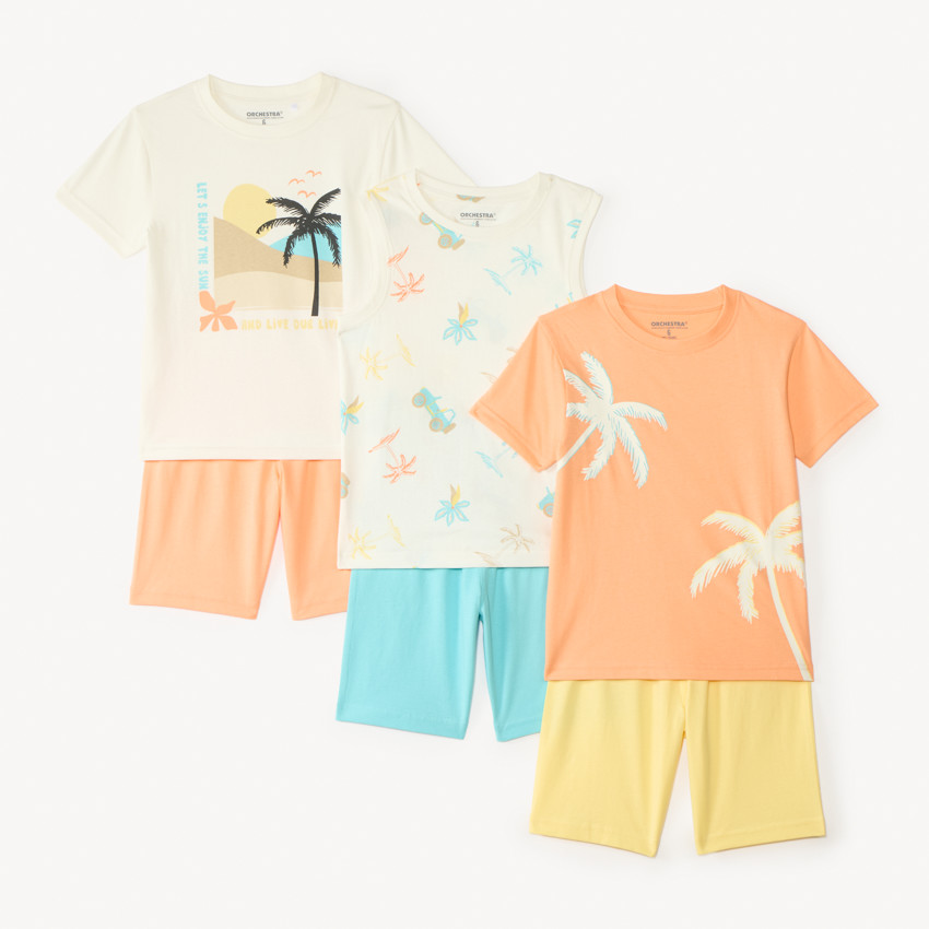 Conjunto de 3 pijamas cortos de fantasia para niño 