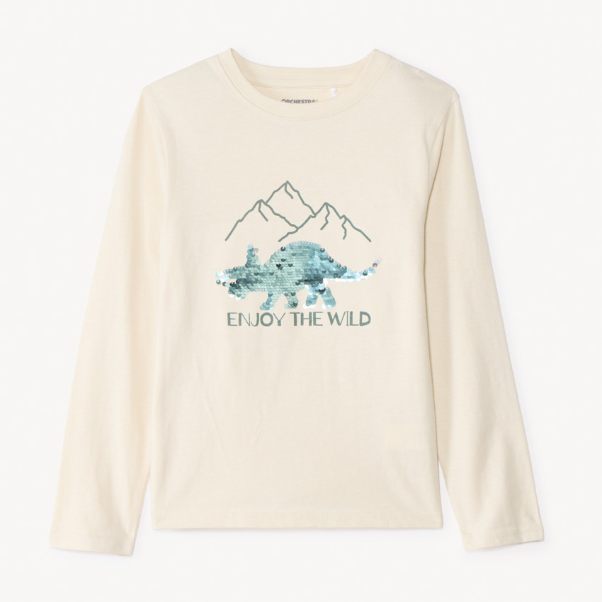 Camiseta de manga larga con lentejuelas mágicas para niño 