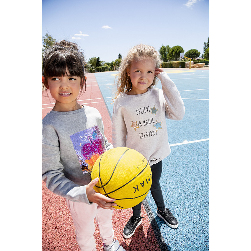 Pack de 2 leggings unis con pespuntes para niñas 