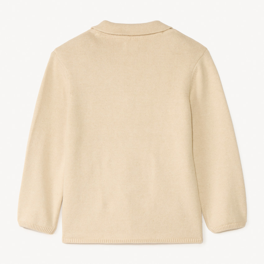 Chaleco de punto de manga larga con cuello de solapa para niño 