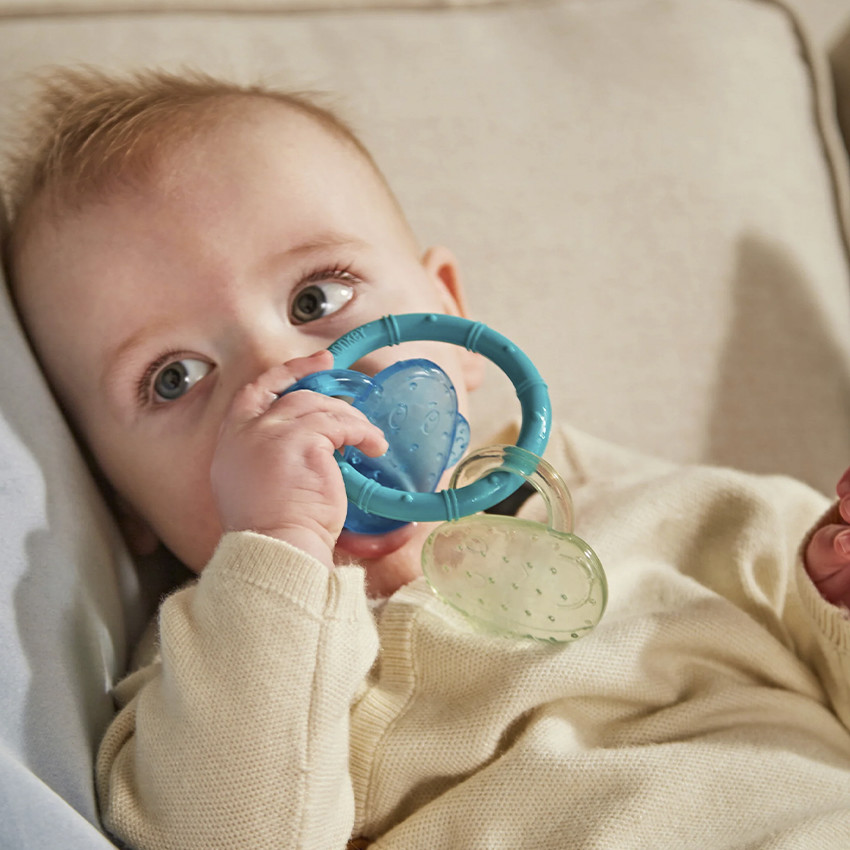 Mordedor bebé Cooling Teether azul/ verde menta 
