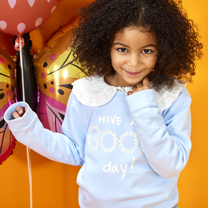 Camisa de manga larga de gasa de algodón para niña 