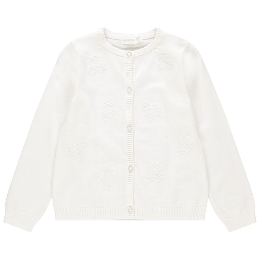 Chaqueta de punto con cerezas de lentejuelas 