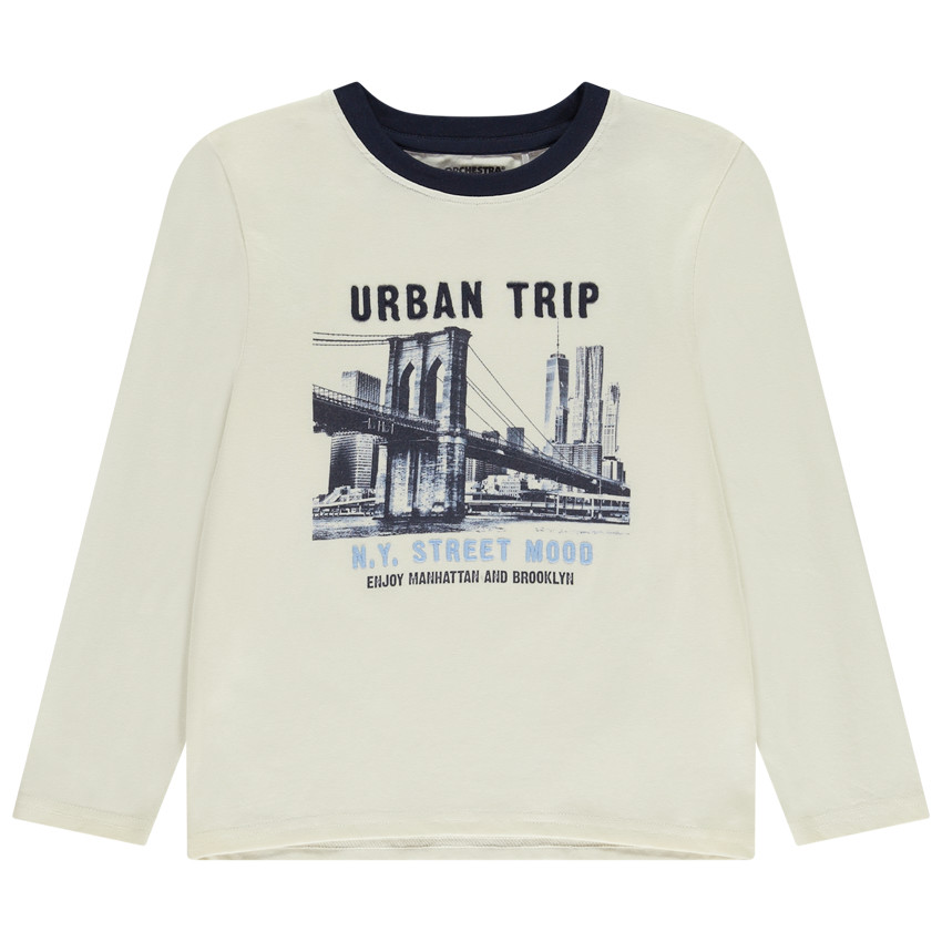 Camiseta de manga larga con bordado 3D para niño 