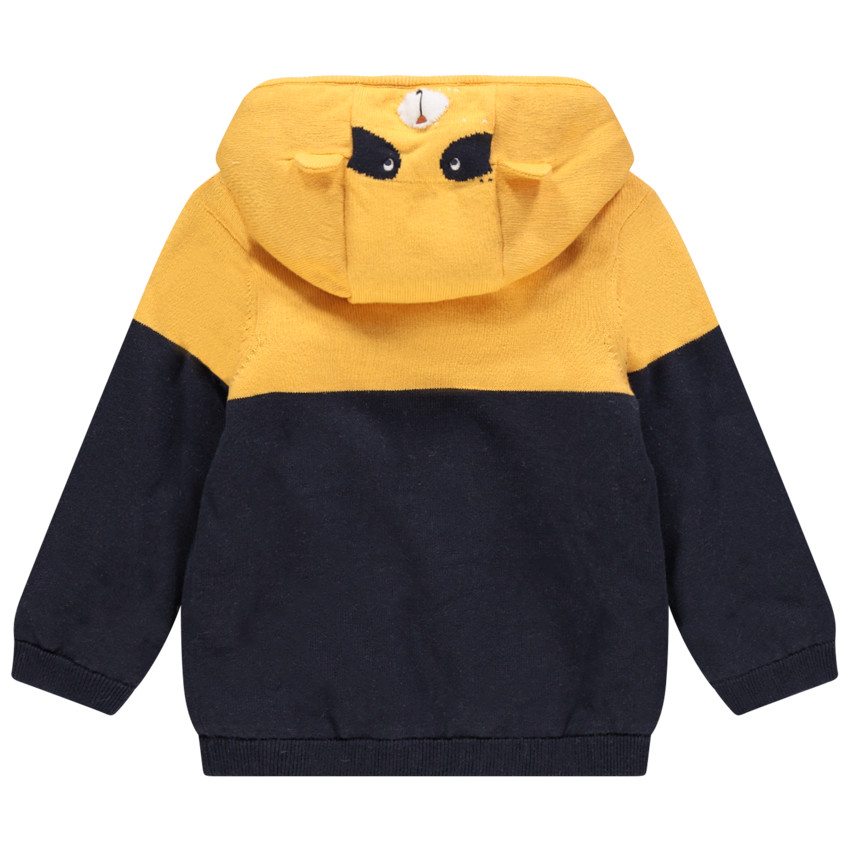 Chaqueta de punto bicolor forro sherpa 