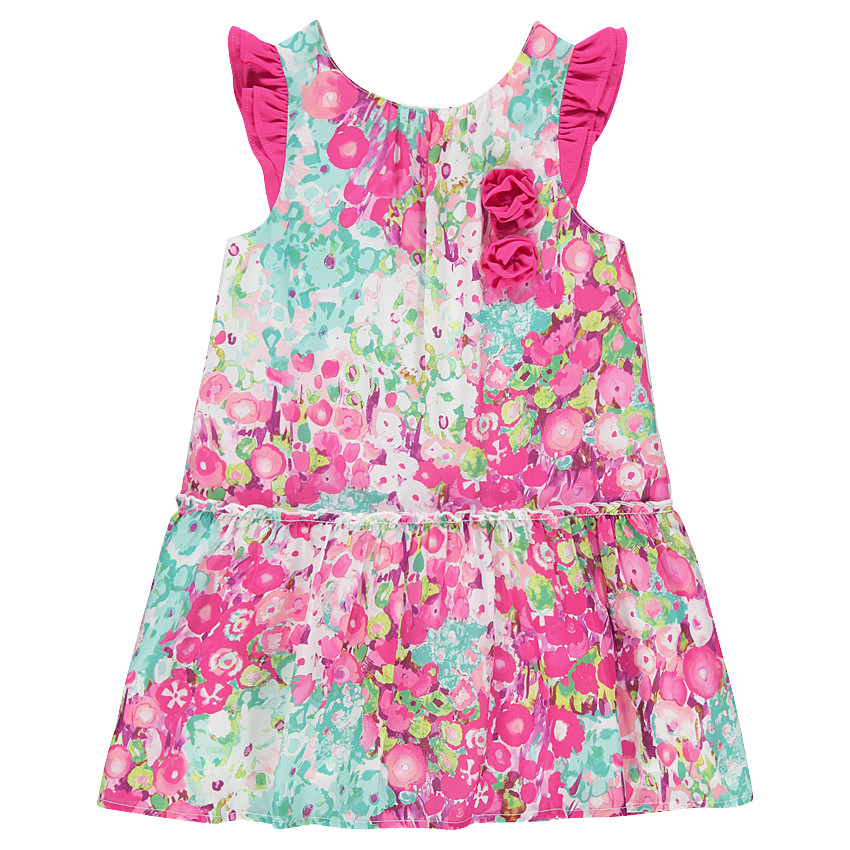 Vestido sin mangas con floridos 