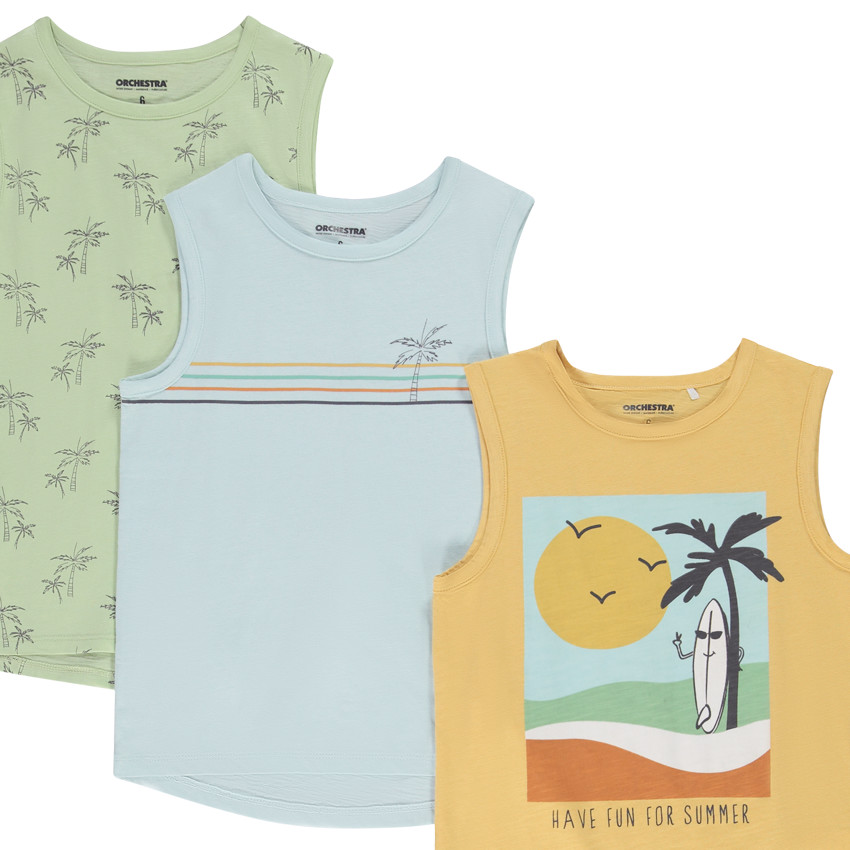 Lote de 5 camisetas sin mangas de jersey con estampado fantasía niño 
