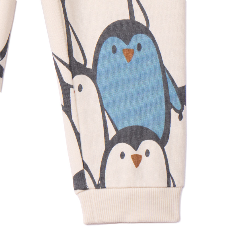 Lote de 3 pantalones jogging de felpa con estampado de pingüinos para bebé niño 
