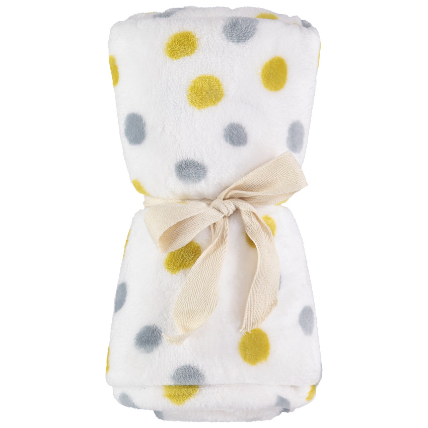 Manta de sherpa con estampado de lunares 