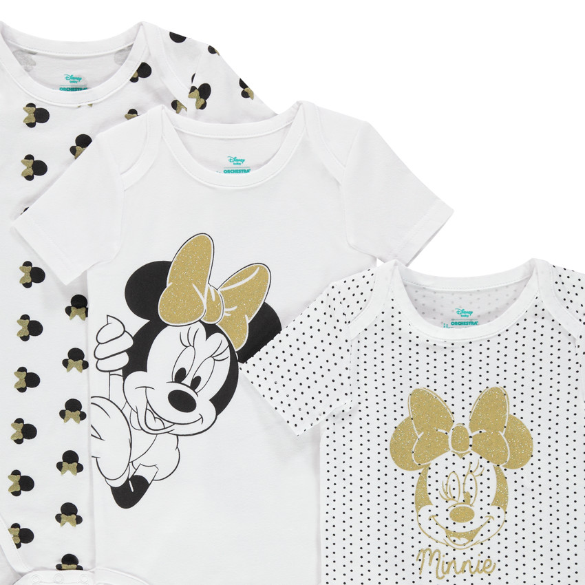 lote de 3 bodies mangas cortas print Minnie Disney 