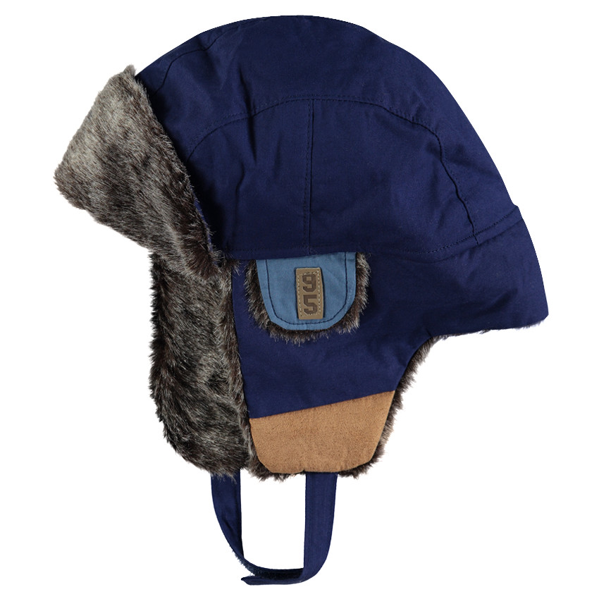 Gorro esquimal de color liso con forro de pelo sintético 