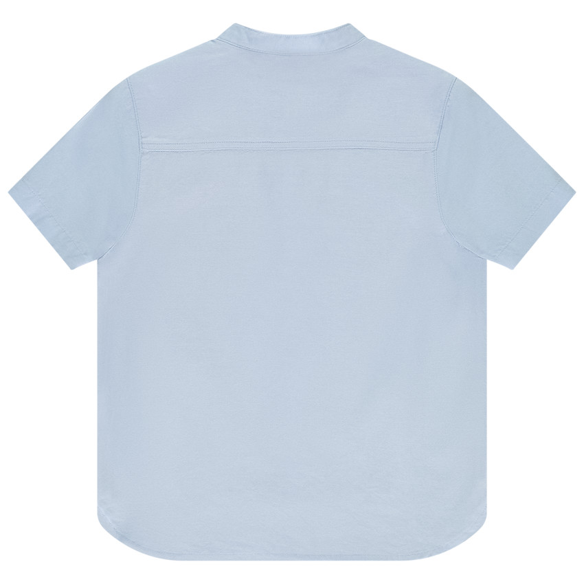 Camisa de manga corta unicolor con cuello mao para niño 