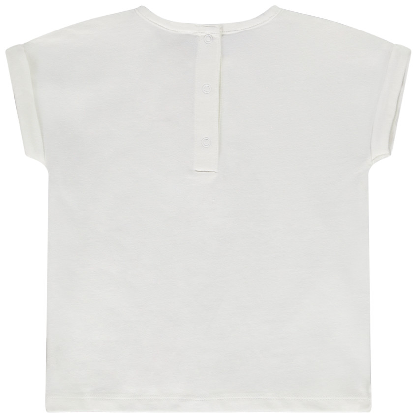 Camiseta de manga corta tipo boxy de jersey con estampado para bebé niña 