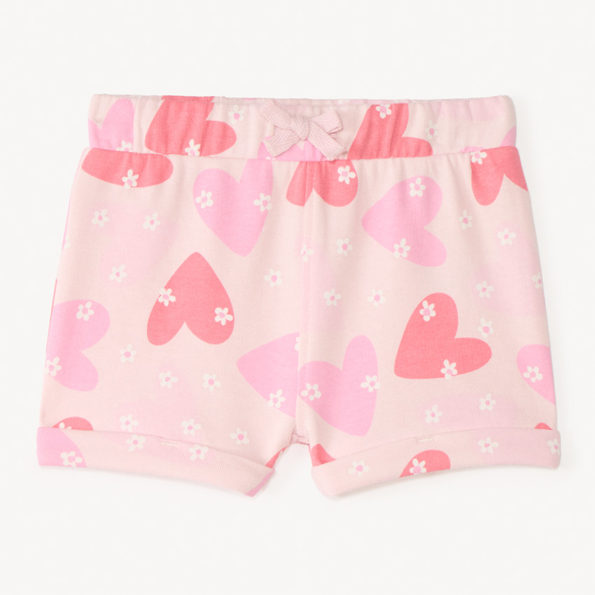 Pantalón corto de felpa con estampado para niña bebé 