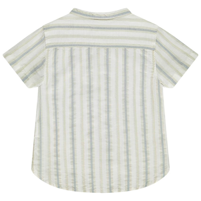 Camisa de manga corta y cuello mao a rayas para bebé niño  Additional Camisa de manga corta y cuello mao a rayas para bebé niño