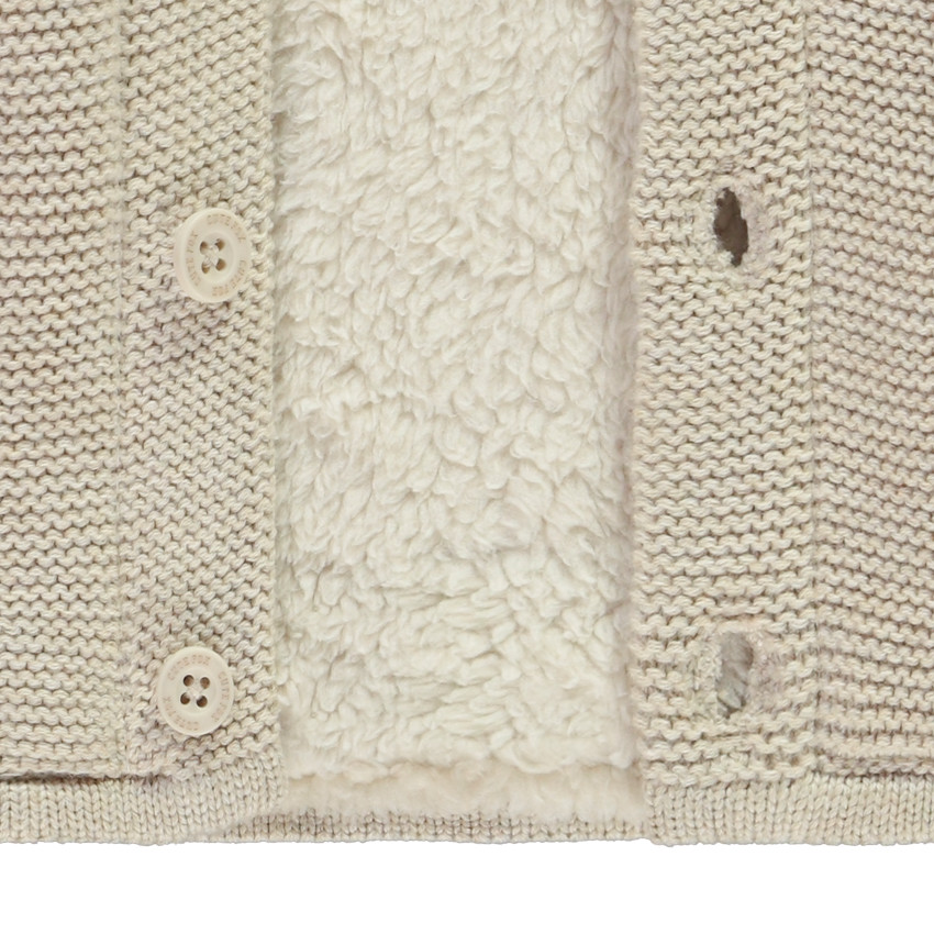 Chaleco de punto con capucha divertida y forro para bebé niño 