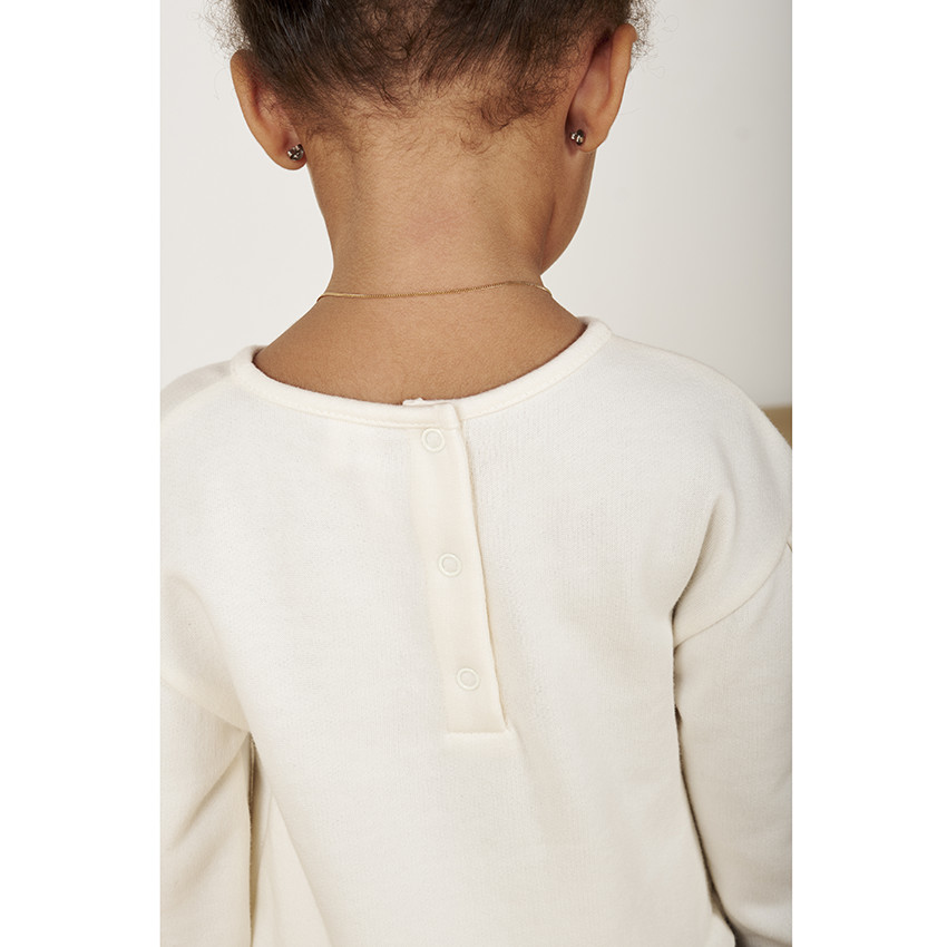 Vestido 2 en 1 de felpa acolchada con estampado floral de manga larga para bebé niña 