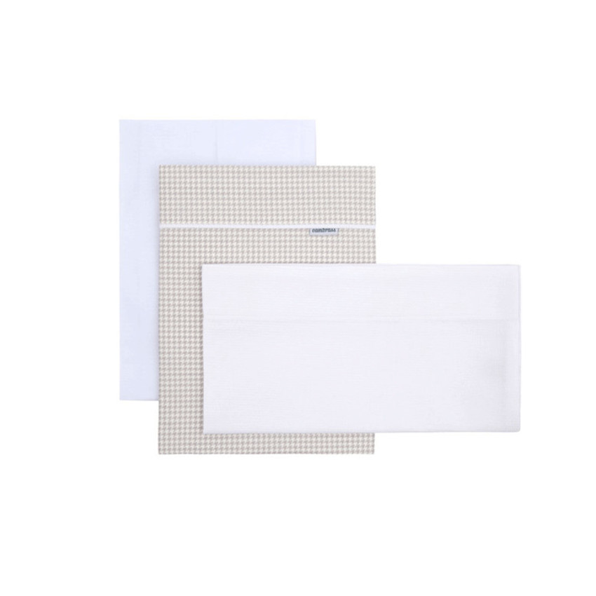 Juego de sábanas 3 piezas para cuna de 60 Mini Windsord Crudo 
