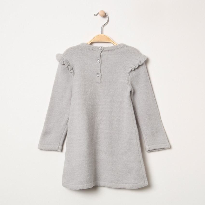 Vestido de manga larga de punto con arcoíris de jacquard 