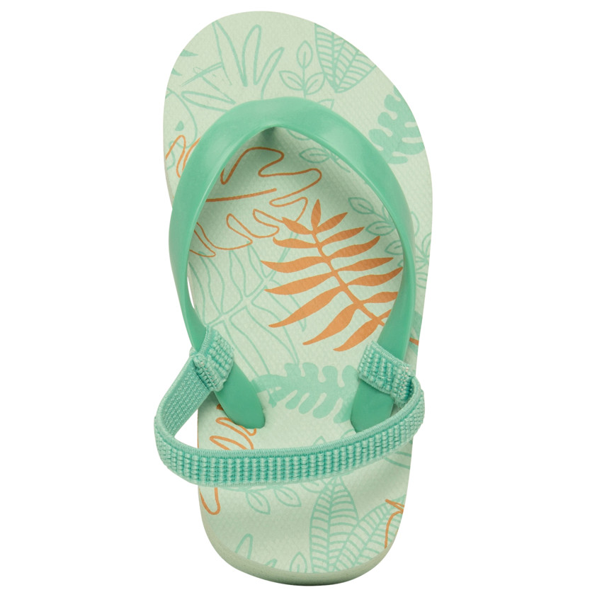 Chanclas de estampado de hojas para niño con tiras ajustables según la edad 