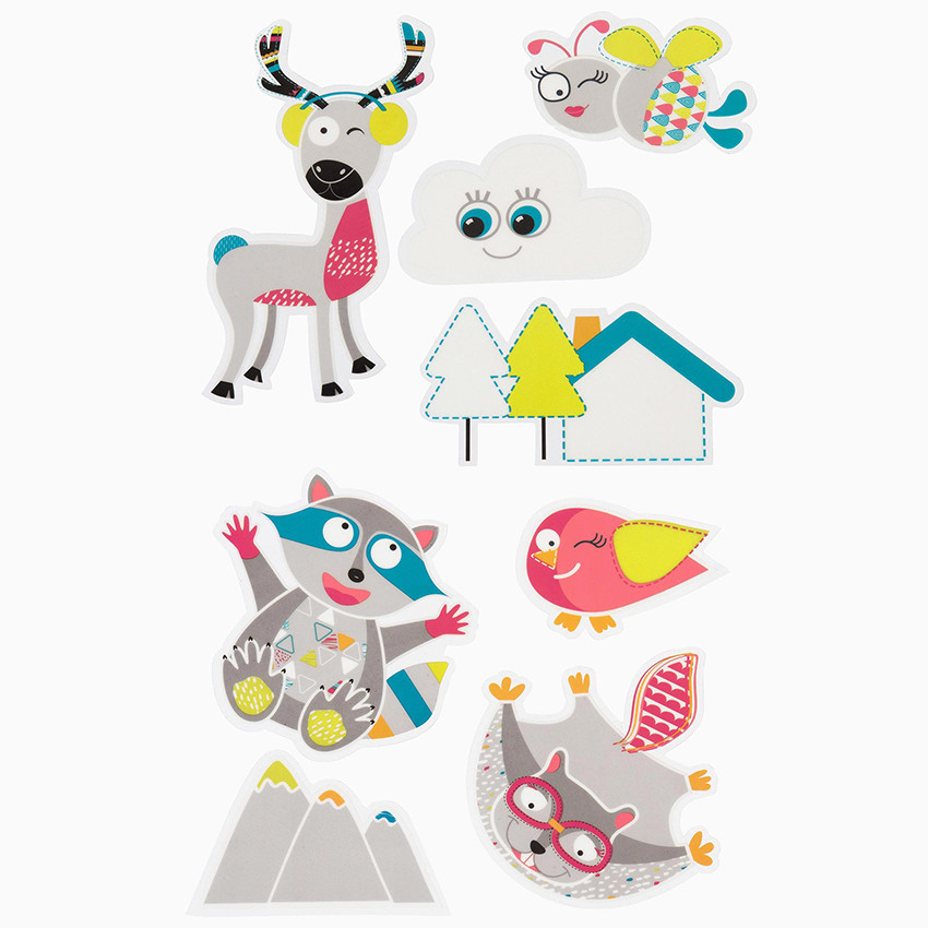 Set de 2 pares de parasoles para coche con stickers de montaña 