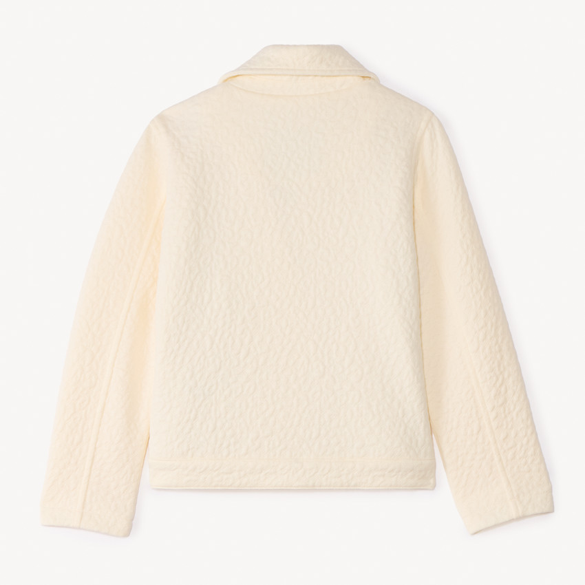 Perfecto de jacquard texturizado de leopardo para niña. 