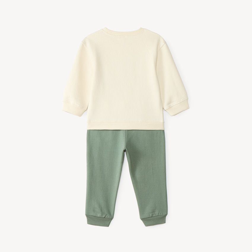Conjunto de chándal para bebé niño de felpa con estampado divertido. 