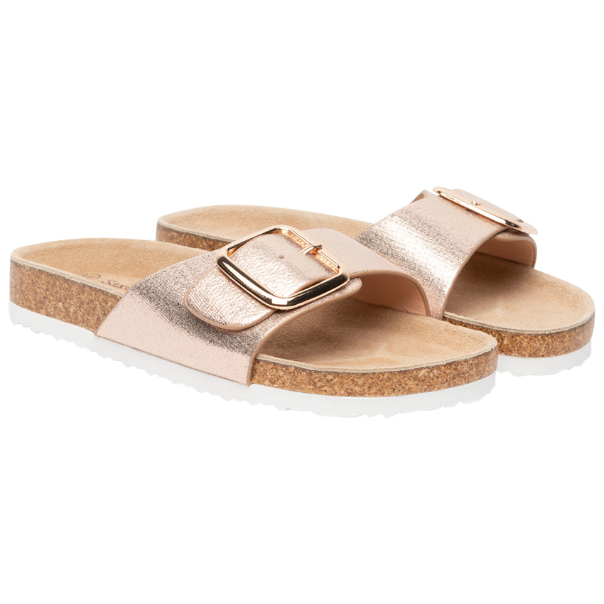 Sandalias doradas tira con hebilla  Additional Sandalias doradas tira con hebilla