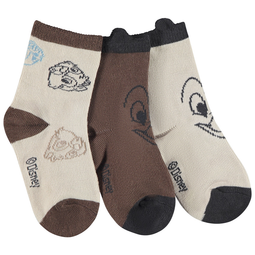 Pack de 3 pares de calcetines fantásticos Tic & Tac Disney para bebé niño 