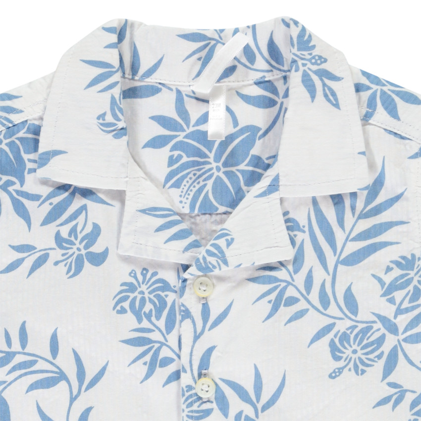 Camisa de manga corta con estampado de hojas para bebé niño 